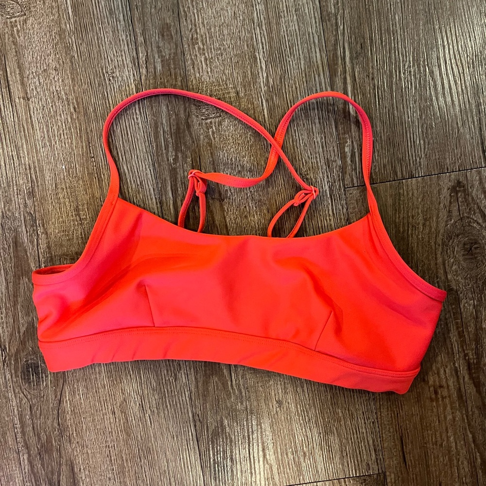 ALO Yoga Coral Red Strappy Sports Bra